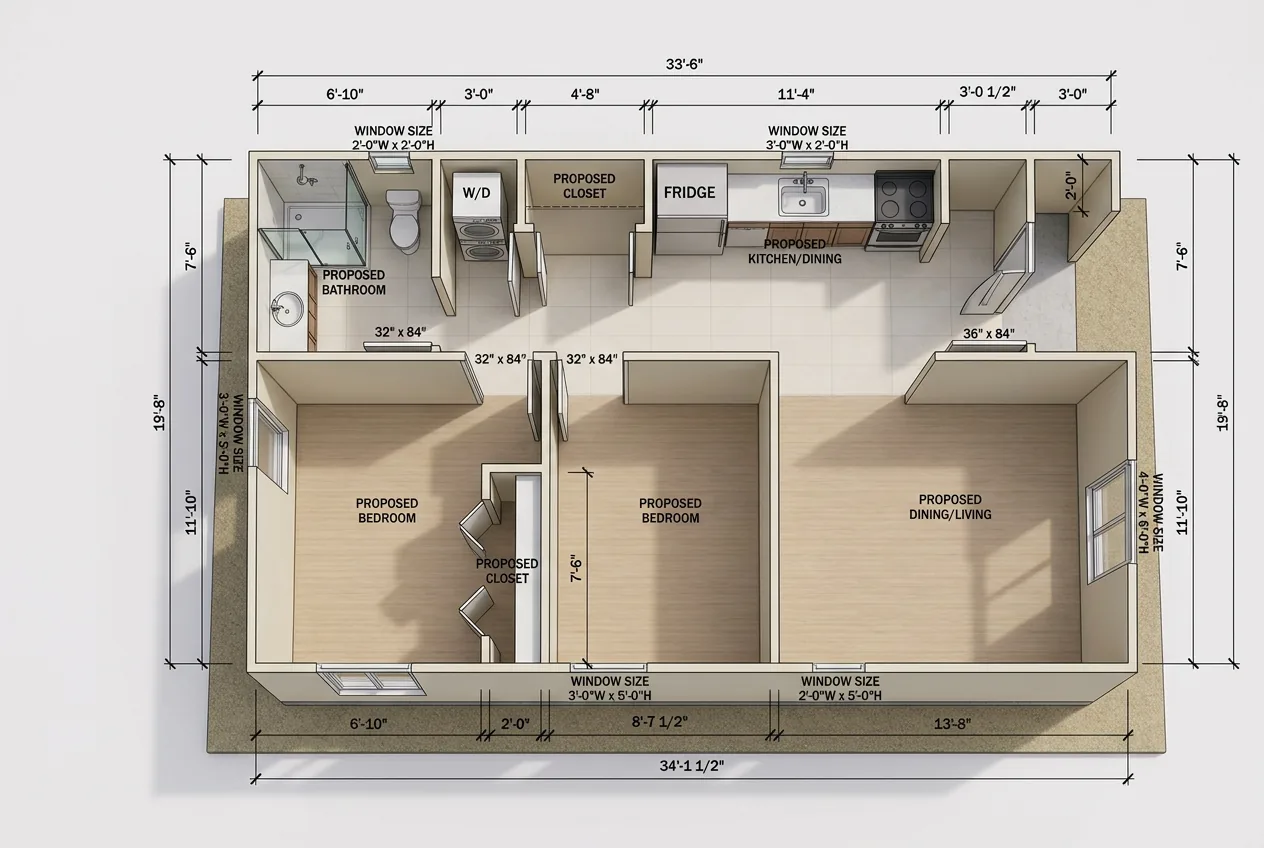3D floor plan concept of Cedar-Access 702.