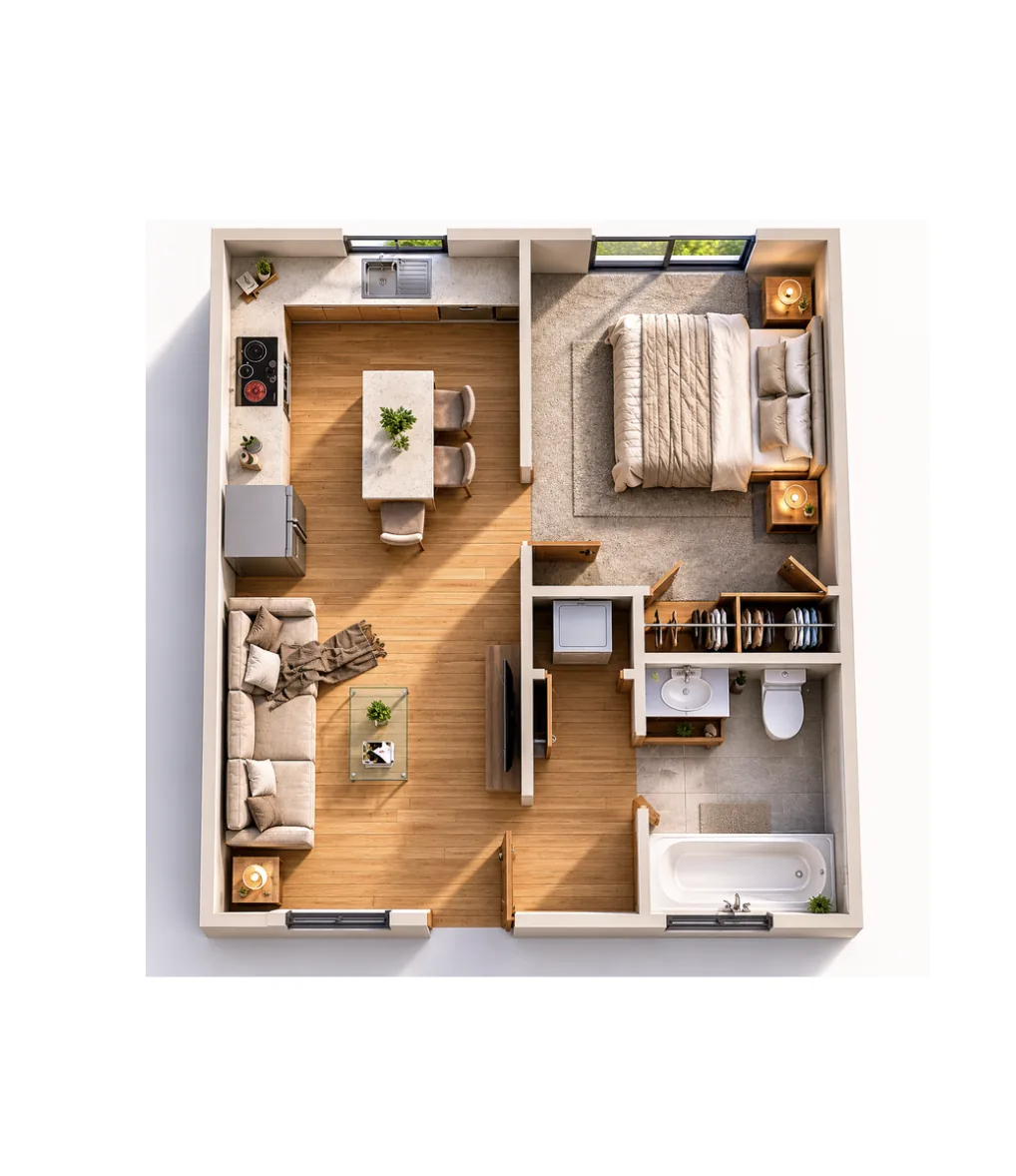 3D floor plan for Cedar-View 470.