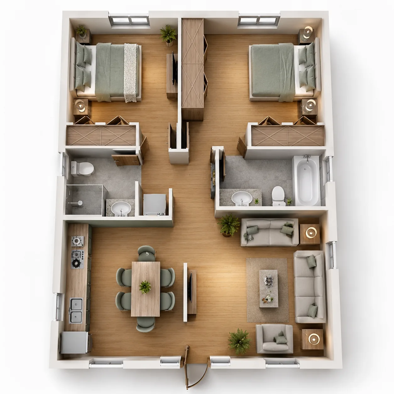 3D floor plan for Cedar-View 750.