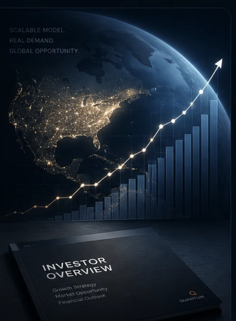 Investor overview graphic representing platform growth and financial opportunity.
